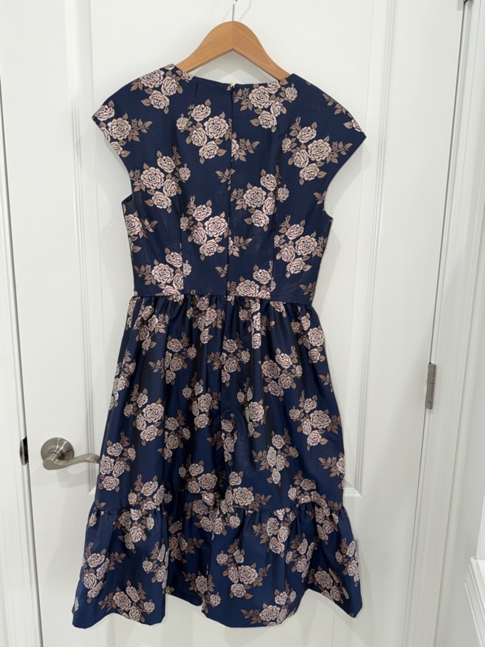 Gal Meets Glam Collection Jenny Wallpaper Rose Jacquard Fit and Flare Dress 2 - Picture 8 of 8